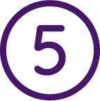 Numeral 5 in circle icon