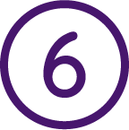 Numeral 6 in circle icon