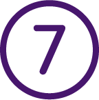 Numeral 7 in circle icon