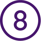 Numeral 8 in circle icon