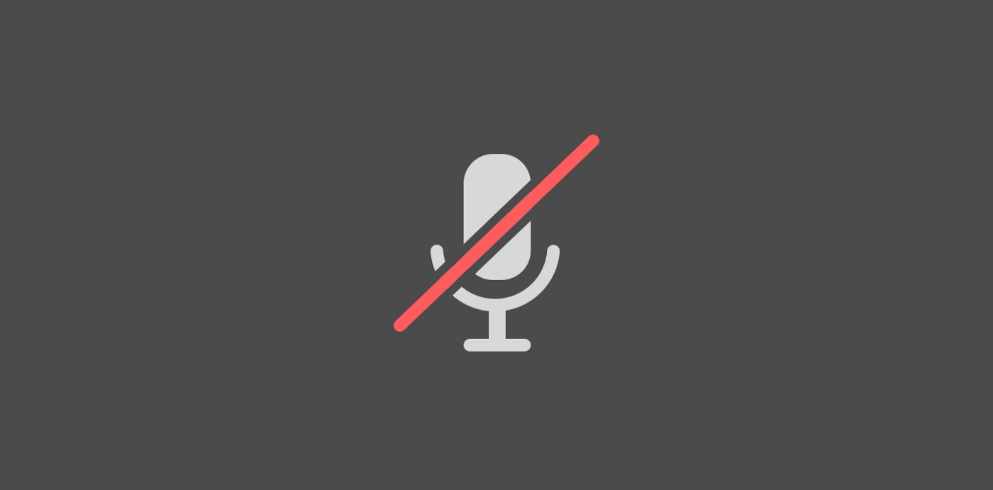 Microphone with line crossed over it