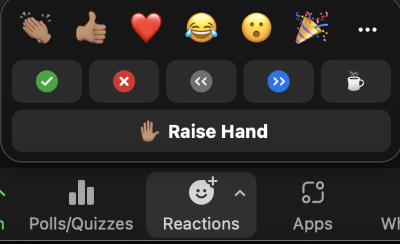 zoom reactions