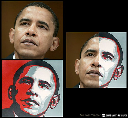 Three photos of Barack Obama