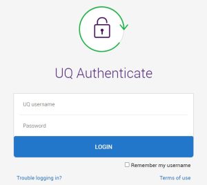 University of Queensland login page