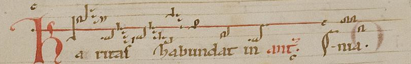 A line of medieval chant notation.