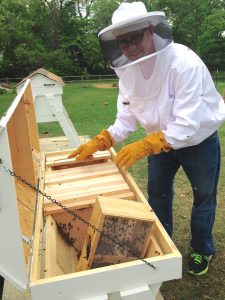 A picture of a beekeeper