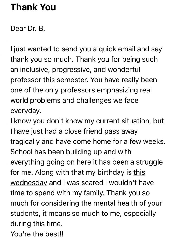 An email with words on it