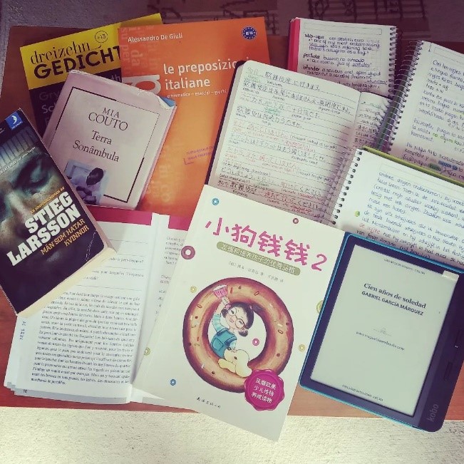 Books and notebooks in 11 languages