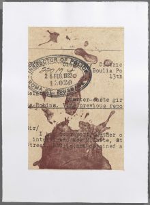 Red ink stained letterhead titled 'Report on a quarter caste girl'