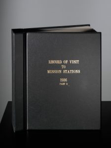 Record of visit to mission stations, 1936 Part 2 cover