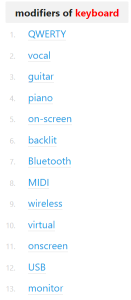 Modifiers of keyboard